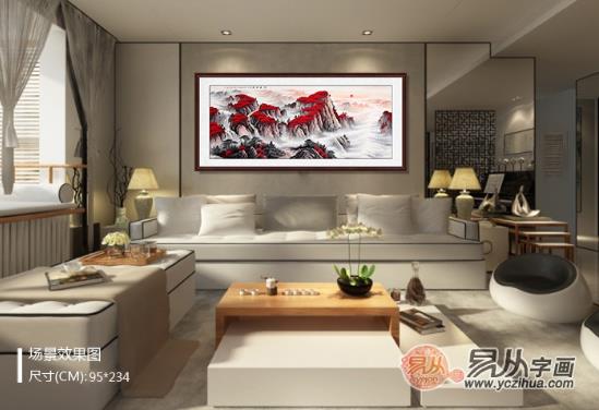 沙发背景墙装饰画,这些精美雅致的山水画可以入手