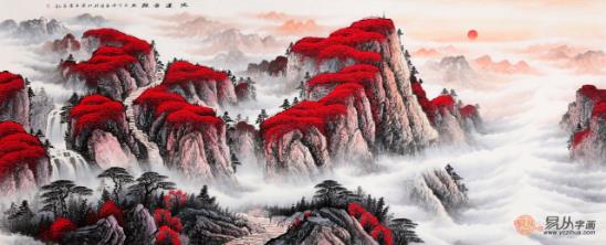 沙发背景墙装饰画,这些精美雅致的山水画可以入手