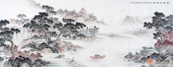 沙发背景墙装饰画,这些精美雅致的山水画可以入手