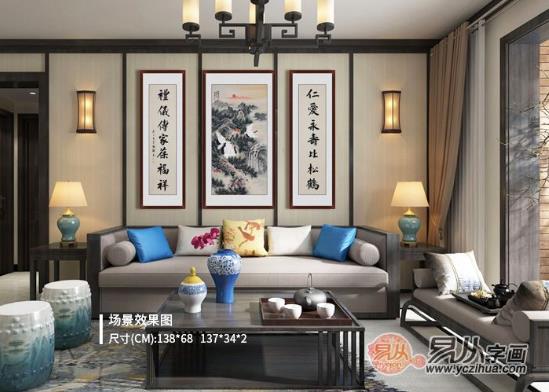 沙发背景墙装饰画,这些精美雅致的山水画可以入手