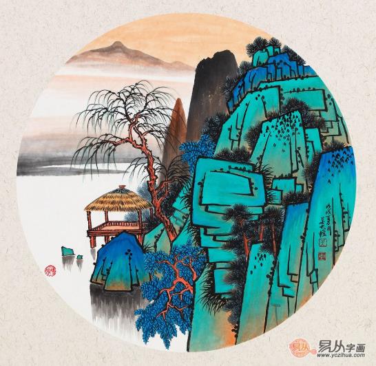 沙发背景墙装饰画,这些精美雅致的山水画可以入手